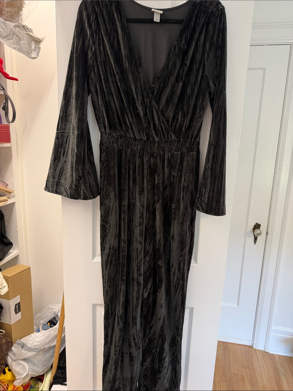 a new day Black Velvet Wrap Maxi Dress